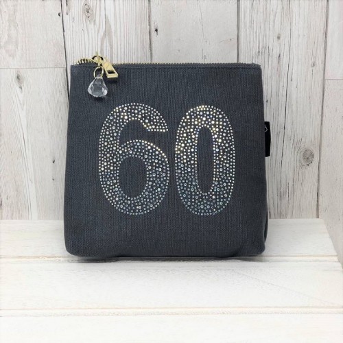 Grey Rhinestone 60th Birthday Bag